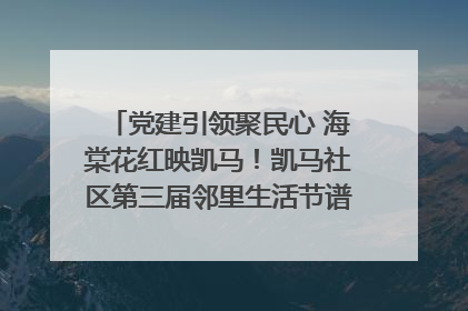 党建引领聚民心 海棠花红映凯马！凯马社区第三届邻里生活节谱写幸福新篇章