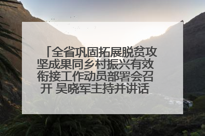 全省巩固拓展脱贫攻坚成果同乡村振兴有效衔接工作动员部署会召开 吴晓军主持并讲话 罗东川作安排部署