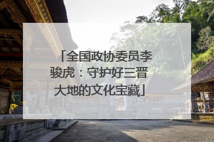 全国政协委员李骏虎：守护好三晋大地的文化宝藏