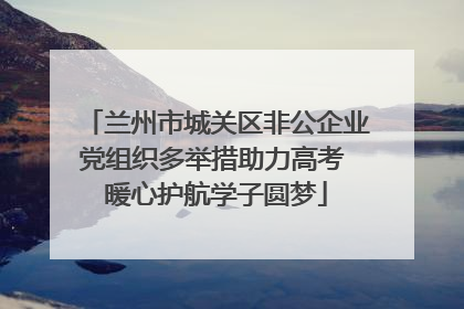 兰州市城关区非公企业党组织多举措助力高考 暖心护航学子圆梦
