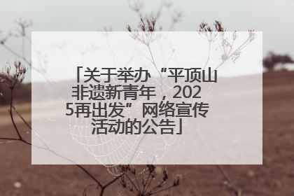 关于举办“平顶山非遗新青年，2025再出发”网络宣传活动的公告