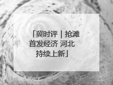 冀时评｜抢滩首发经济 河北持续上新