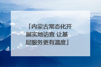 内蒙古常态化开展实地访查 让基层服务更有温度