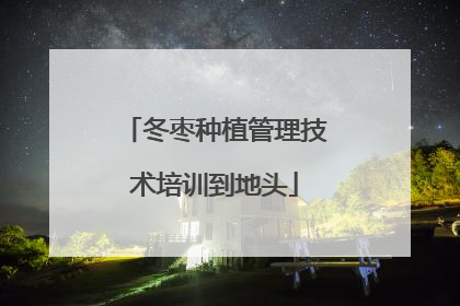 冬枣种植管理技术培训到地头