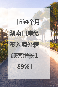 前4个月湖南口岸免签入境外籍旅客增长189%