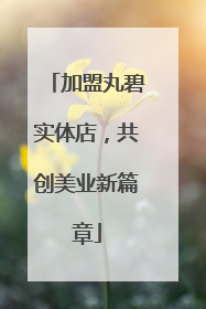 加盟丸碧实体店，共创美业新篇章