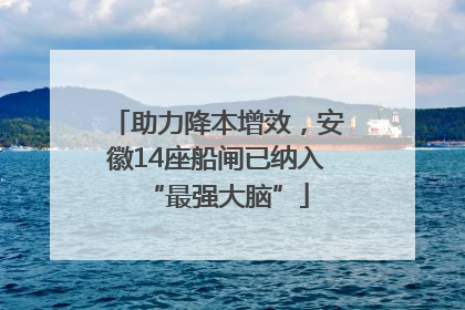 助力降本增效，安徽14座船闸已纳入“最强大脑”