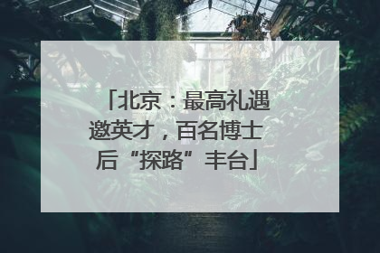 北京：最高礼遇邀英才，百名博士后“探路”丰台
