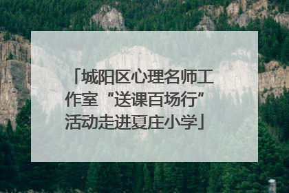 城阳区心理名师工作室“送课百场行”活动走进夏庄小学