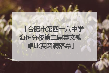 合肥市第四十六中学海恒分校第二届英文歌唱比赛圆满落幕