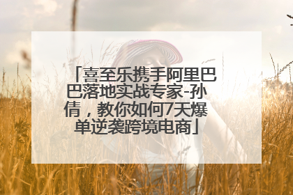 喜至乐携手阿里巴巴落地实战专家-孙倩，教你如何7天爆单逆袭跨境电商