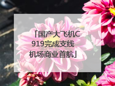 国产大飞机C919完成支线机场商业首航