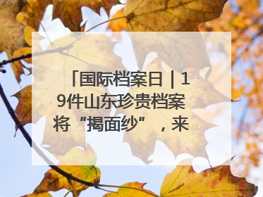 国际档案日｜19件山东珍贵档案将“揭面纱”，来先睹为快！