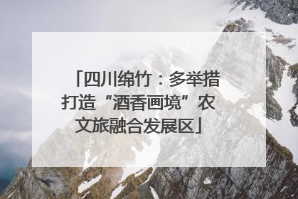 四川绵竹：多举措打造“酒香画境”农文旅融合发展区