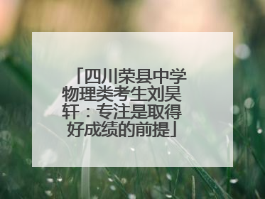四川荣县中学物理类考生刘昊轩：专注是取得好成绩的前提