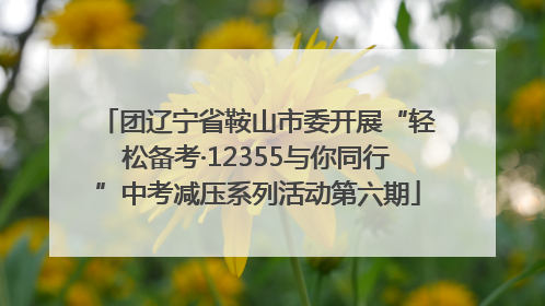 团辽宁省鞍山市委开展“轻松备考·12355与你同行”中考减压系列活动第六期