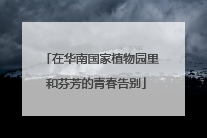在华南国家植物园里和芬芳的青春告别