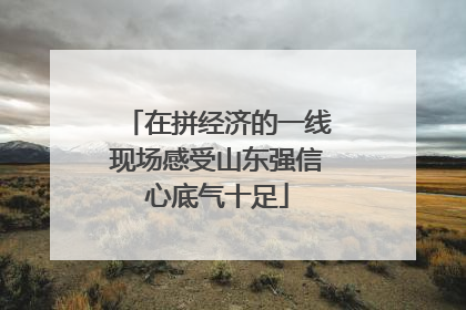 在拼经济的一线现场感受山东强信心底气十足