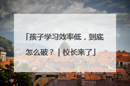 孩子学习效率低，到底怎么破？｜校长来了
