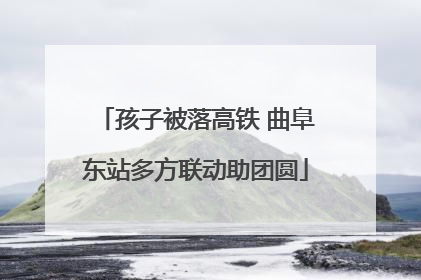孩子被落高铁 曲阜东站多方联动助团圆