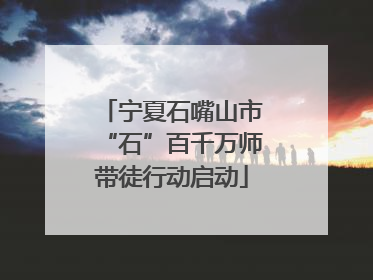 宁夏石嘴山市“石”百千万师带徒行动启动