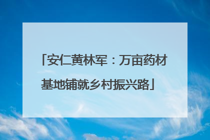 安仁黄林军：万亩药材基地铺就乡村振兴路