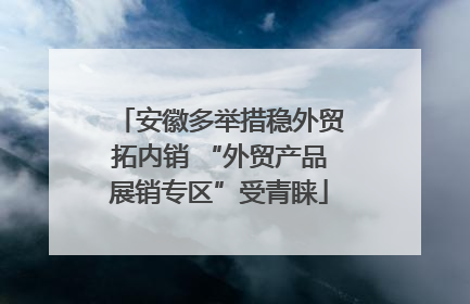 安徽多举措稳外贸拓内销 “外贸产品展销专区”受青睐