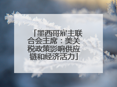 墨西哥雇主联合会主席：美关税政策影响供应链和经济活力