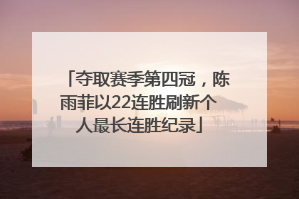 夺取赛季第四冠，陈雨菲以22连胜刷新个人最长连胜纪录