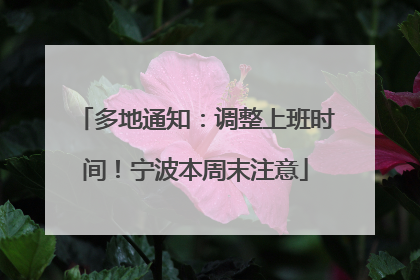多地通知：调整上班时间！宁波本周末注意