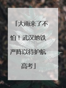 大雨来了不怕！武汉地铁严阵以待护航高考