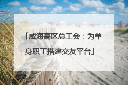 威海高区总工会：为单身职工搭建交友平台