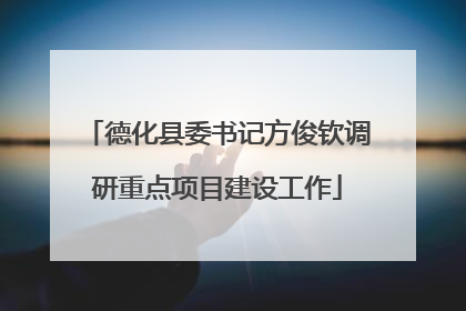 德化县委书记方俊钦调研重点项目建设工作