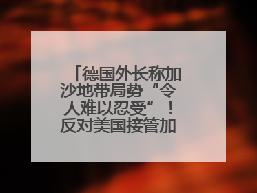 德国外长称加沙地带局势“令人难以忍受”！反对美国接管加沙地带的想法