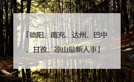 德阳、南充、达州、巴中、甘孜、凉山最新人事