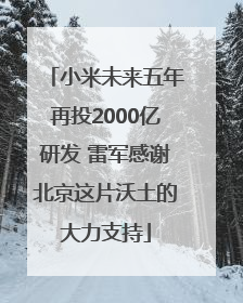 小米未来五年再投2000亿研发 雷军感谢北京这片沃土的大力支持
