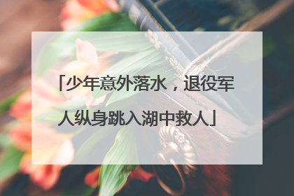 少年意外落水，退役军人纵身跳入湖中救人