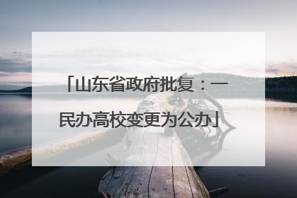 山东省政府批复：一民办高校变更为公办