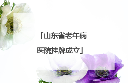 山东省老年病医院挂牌成立