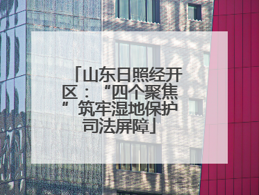山东日照经开区：“四个聚焦”筑牢湿地保护司法屏障