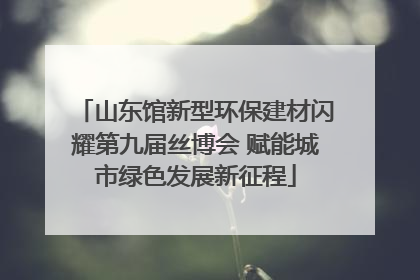 山东馆新型环保建材闪耀第九届丝博会 赋能城市绿色发展新征程