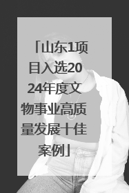 山东1项目入选2024年度文物事业高质量发展十佳案例