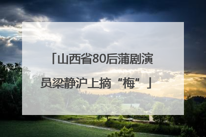 山西省80后蒲剧演员梁静沪上摘“梅”