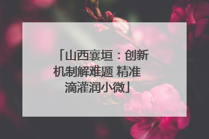 山西襄垣：创新机制解难题 精准滴灌润小微