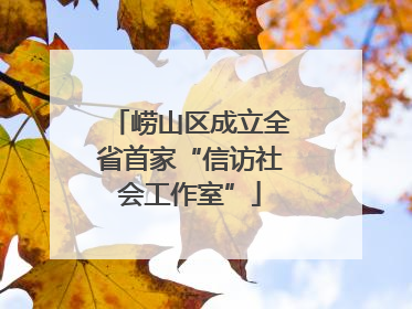 崂山区成立全省首家“信访社会工作室”