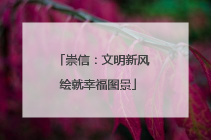 崇信：文明新风绘就幸福图景