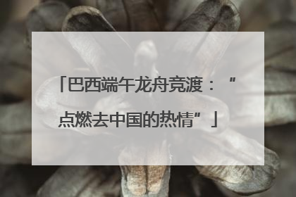 巴西端午龙舟竞渡：“点燃去中国的热情”