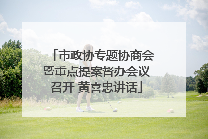 市政协专题协商会暨重点提案督办会议召开 黄喜忠讲话