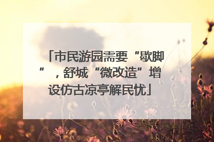 市民游园需要“歇脚”，舒城“微改造”增设仿古凉亭解民忧