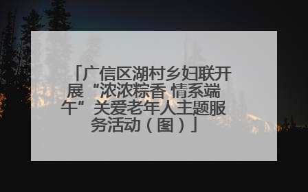 广信区湖村乡妇联开展“浓浓粽香 情系端午”关爱老年人主题服务活动（图）